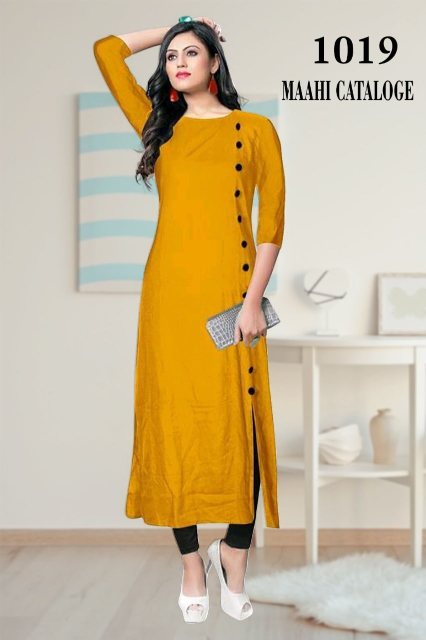 Elegant Button Style Rayon Kurtis! 🌸💫